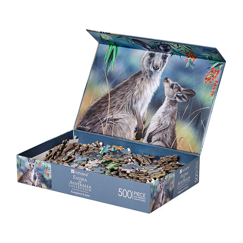 Ashdene Fauna of Australia Kangaroo & Joey  500 Piece Puzzle