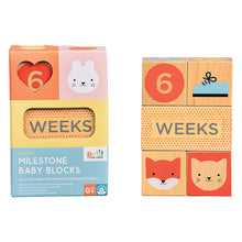 Load image into Gallery viewer, Petit Collage Wooden Milestone Baby Blocks