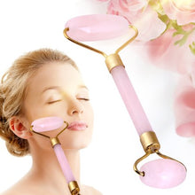Load image into Gallery viewer, ROSE QUARTZ ROLLER Facial Massage Roller