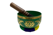 Load image into Gallery viewer, Green Brass Tibetan Singing Bowl