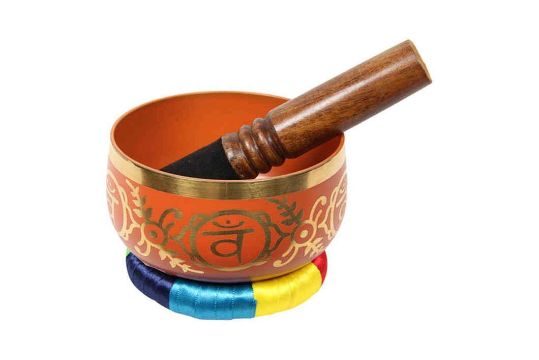 Orange Brass Tibetan Singing Bowl