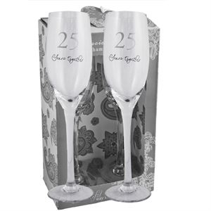 25th Anniversary Champagne Glasses