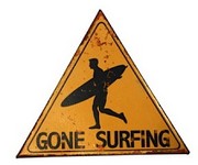 Tin Sign - Gone Surfing