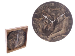 Lisa Parker Loyal Companion Wolves Picture Clock