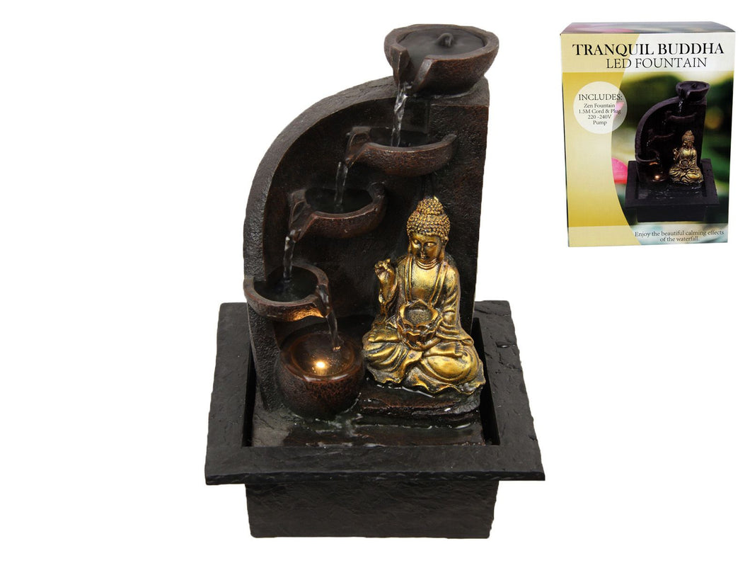 TRANQUIL BUDDHA LED LIGHT UP WATER FOUNTAIN