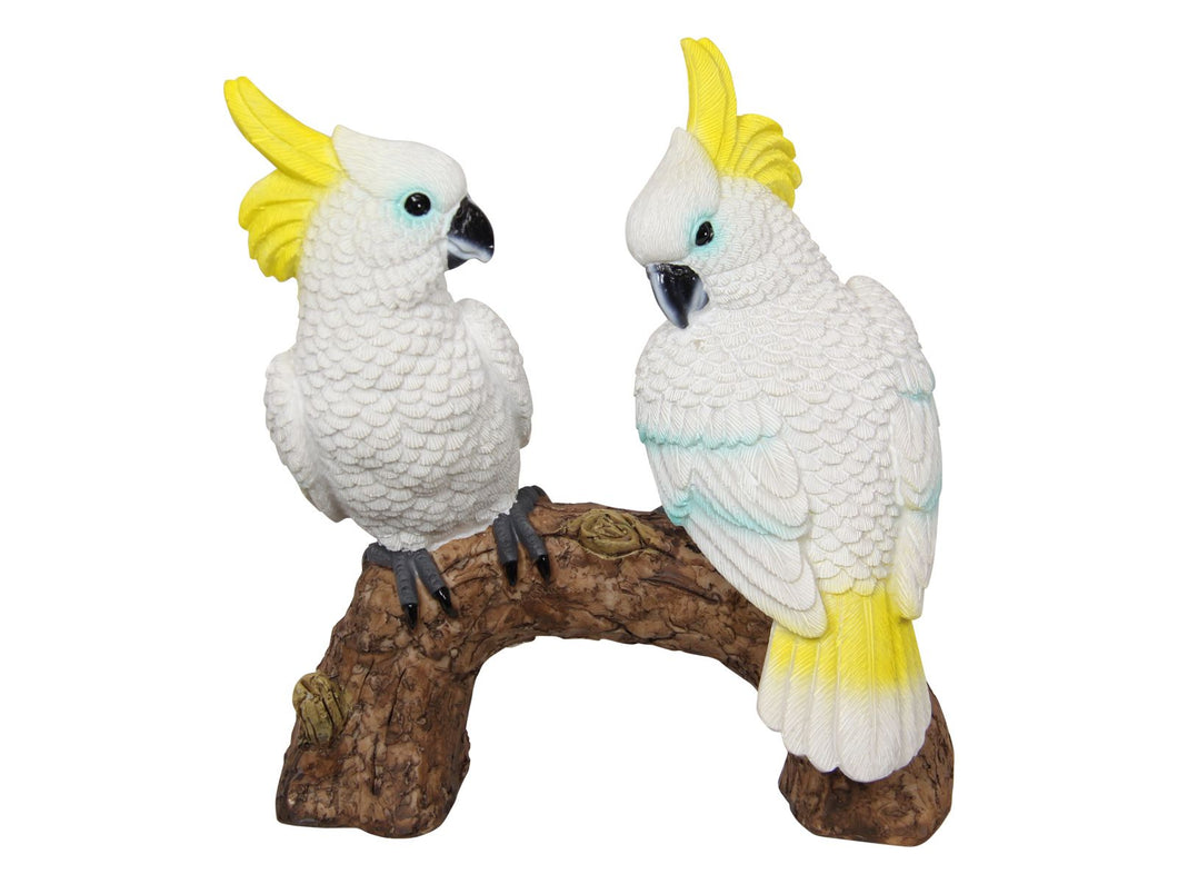 Cockatoos on Branch Garden Ornament Statue