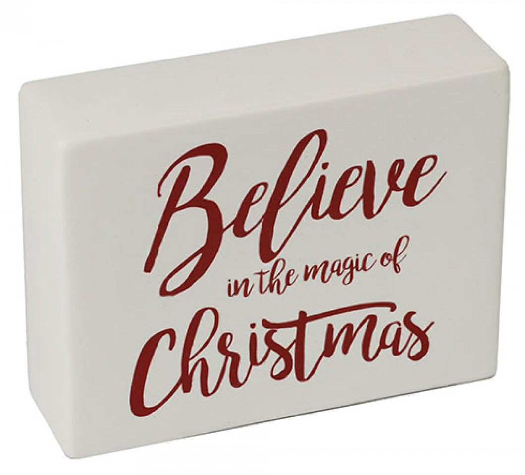 Ceramic Sign Believe in the Magic of Christmas Sign