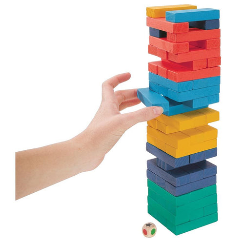 Classic Tumbling Tower Coloured - Wooden