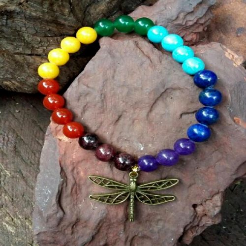 Crystal bracelet 7 Chakra dragonfly