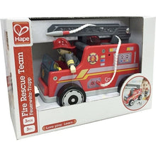 Load image into Gallery viewer, Hape Fire Engine Wooden Playset