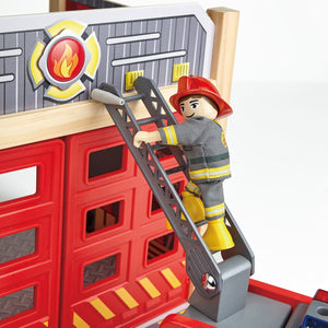Hape Fire Engine Wooden Playset