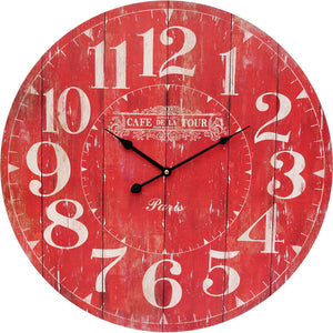 Clock De La Tour Red 58cm