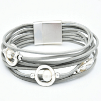 Multilayer Pearl Silver Bracelet by Dibora