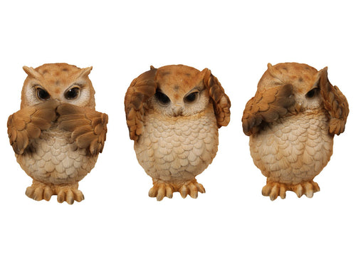 3 WISE OWLS SET