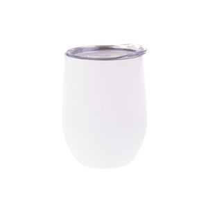 Oasis Stainless Steel Double Walled Stemless Wine Tumbler 330ml White