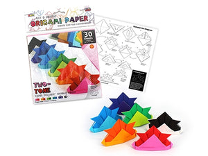 ORIGAMI PAPER 17.5x17.5cm TWO COLOUR (30 SHEETS)