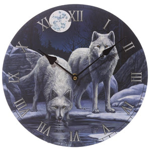 Snow Wolf Warriors Wall Clock Lisa Parker