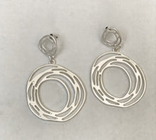 Load image into Gallery viewer, Vintage Matte Drop Earrings Silver by Dibora