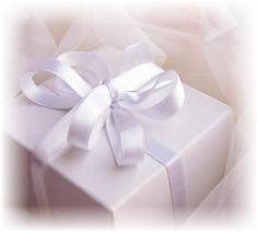 GIFT WRAPPING White with Silver Swirls
