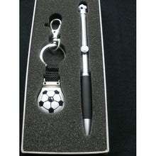 Load image into Gallery viewer, Soccer Keyring &amp; Pen Boxed Set